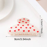 Polka Heart Hair Claw Clip