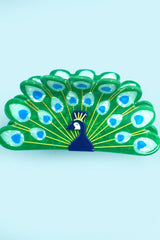 Peacock Motif Hair Claw Clip