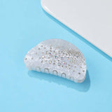 Sparkling Iridescent Crystal half Moon Hair Claw