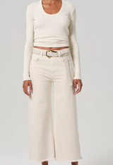 LYRA CROP WIDE LEG IN ALMONDETTE