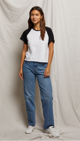 BRITT - ATHLETIC COLOR BLOCK TEE W/H.GREY