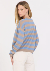 SLOANE COTTON BOXY PULLOVER - STONE COMBO
