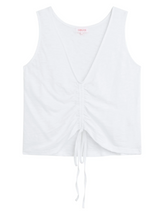 RUCHED SUMMER SHIRT IN WHITE