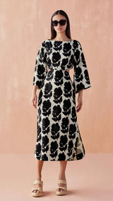 PEYTON MIDI DRESS IN EMMA MUSSEL