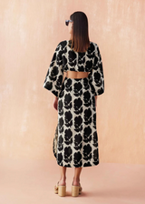 PEYTON MIDI DRESS IN EMMA MUSSEL