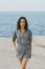 LUCILLE SHORT IN INKWELL GINGHAM
