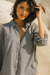 BLAKE OVERZIDED SHIRT IN INKWELL GINGHAM