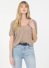 CAMILLE CASHMERE VNECKTEE IN STONE