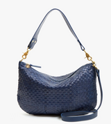 MOYEN MESSENGER IN BLEU MARINE WOVEN CHECKER