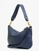 MOYEN MESSENGER IN BLEU MARINE WOVEN CHECKER