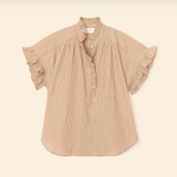 BRIE TOP IN TOFFEE STRIPE