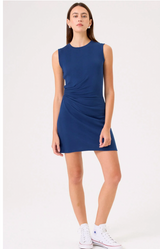 FAUX WRAP SLVLS MINI DRESS IN ESTATE BLUE