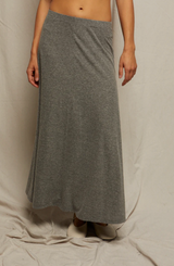 LIZA SLUB JERSEY SKIRT IN H. GREY