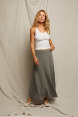 LIZA SLUB JERSEY SKIRT IN H. GREY