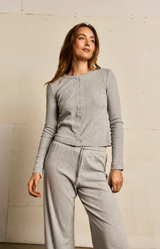 LILA POINTELLE LS CARDIGAN H. GREY