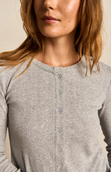 LILA POINTELLE LS CARDIGAN H. GREY