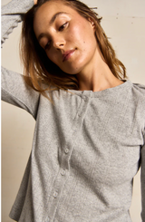 LILA POINTELLE LS CARDIGAN H. GREY