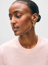 CASHMERE ELBOW SLEEVE CARDIGAN IN PINK SAND