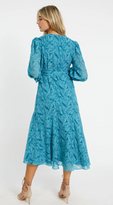 MOON TEAL LEAF BURNOUT MAXI