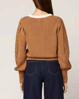 ANWEN SWEATER IN BROWN & IVORY