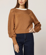 ANWEN SWEATER IN BROWN & IVORY