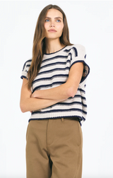 VIVIAN VEST IN CANVAS COMBO