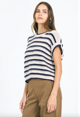 VIVIAN VEST IN CANVAS COMBO