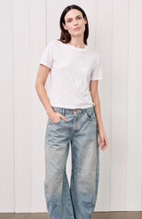 SUPIMA SLUB JERSEY S/S CREW IN WHITE