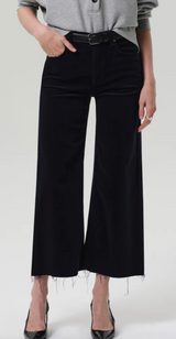 LYRA WIDE LEG CROP IN CORDUROY NAVY