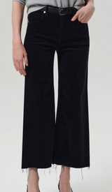 LYRA WIDE LEG CROP IN CORDUROY NAVY