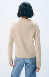 CASHMERE LUXE HENLEY IN NATURAL HEATHER