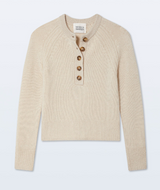 CASHMERE LUXE HENLEY IN NATURAL HEATHER