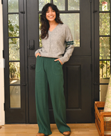 LUCKY 7 V-NECK INTARSIA SWEATER