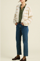 Arlowe Cardigan IN ANTIQUE WHITE STRIPE