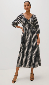 PAIO DRESS IN PRINTED NOIR