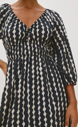 PAIO DRESS IN PRINTED NOIR