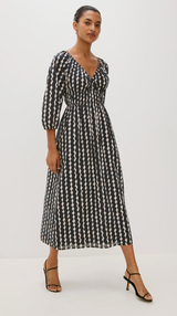 PAIO DRESS IN PRINTED NOIR