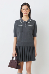 POLKA SWEATER IN CARBONE