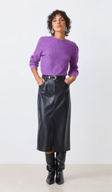 BRUSHED BELLI TEE IN MISTY PURPLE