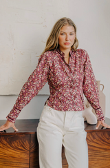 CORNELIA TOP IN RED LIBERTY