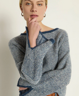 WILLOW PULLOVER SWEATER IN GREENWICH NAVY STRIPE