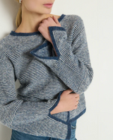 WILLOW PULLOVER SWEATER IN GREENWICH NAVY STRIPE