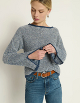 WILLOW PULLOVER SWEATER IN GREENWICH NAVY STRIPE