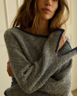 WILLOW PULLOVER SWEATER IN GREENWICH NAVY STRIPE