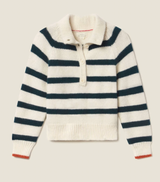 JUNEAU SWEATER IN TEAL STRIPE