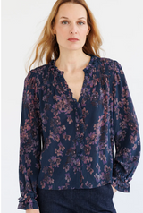 GO GIRLY BLOUSE PRINTED IN FORGET ME NOT