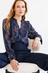 GO GIRLY BLOUSE PRINTED IN FORGET ME NOT