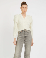 AUDRA SWEATER IN ANTIQUE WHITE / GREY MORN