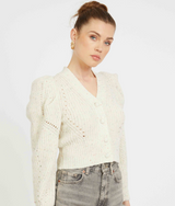 AUDRA SWEATER IN ANTIQUE WHITE / GREY MORN