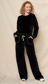 VELOUR SWEATSHIRT IN NAVY